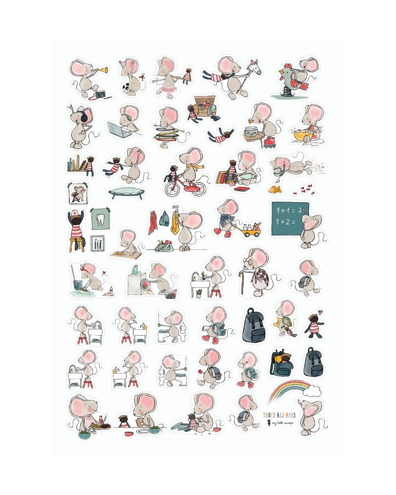 Thuis Bij Muis, stickers sheet