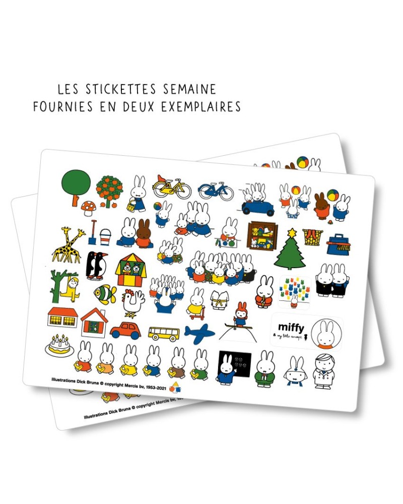 Autocollants miffy semaine