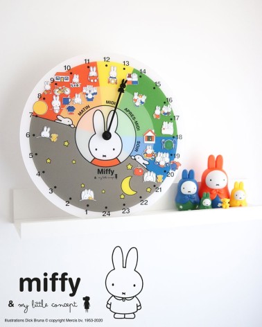 Horloge miffy 24h avec stickettes